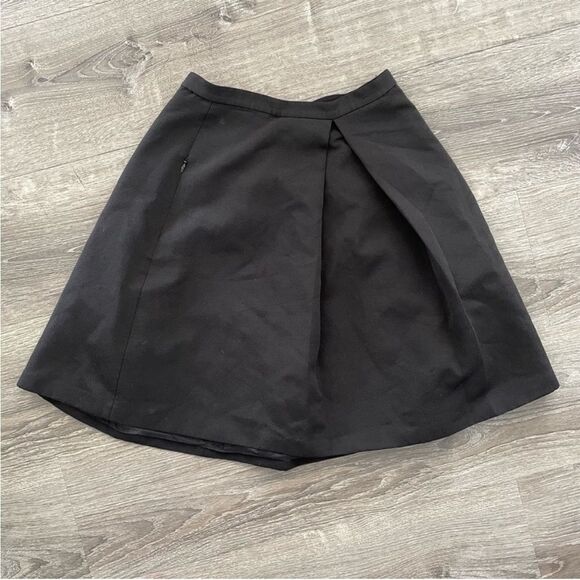 Tibi Katia Faille Pleated A-Line Black Skirt sz 6 $495 - Picture 5 of 7